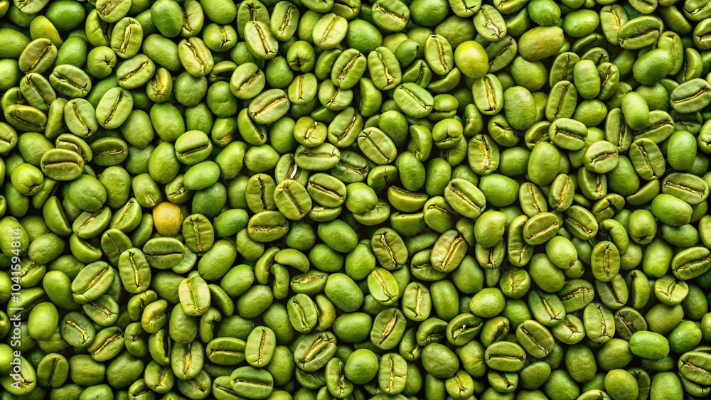 Background with green coffee beans texture Background with green coffee beans texture