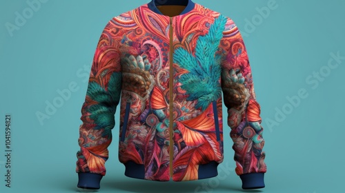 Intricate Pattern Bomber Jacket