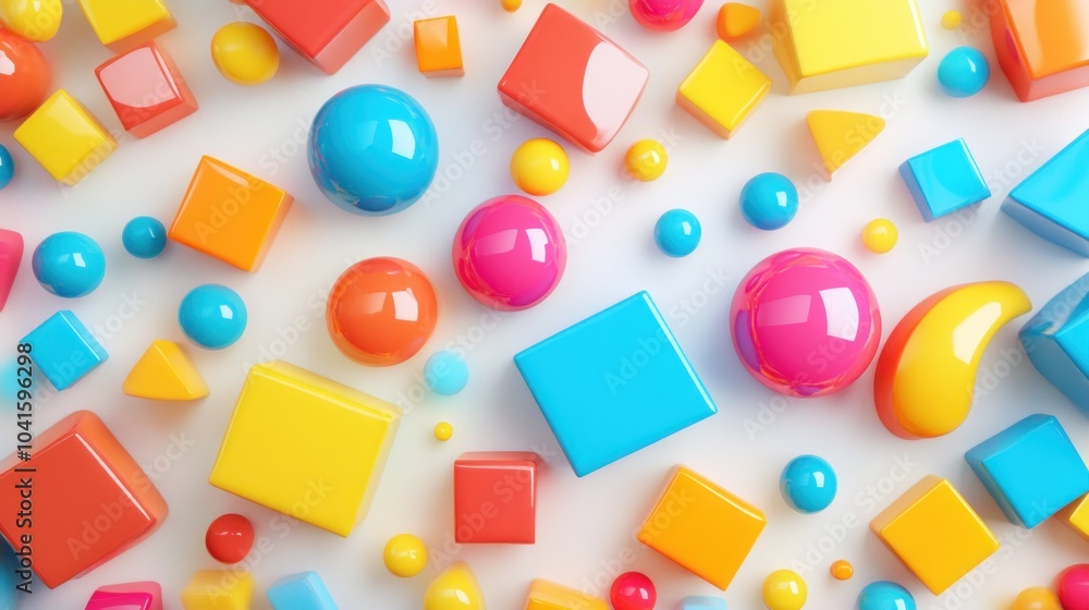 Colorful Geometric Shapes on a White Background Colorful Geometric Shapes on a White Background