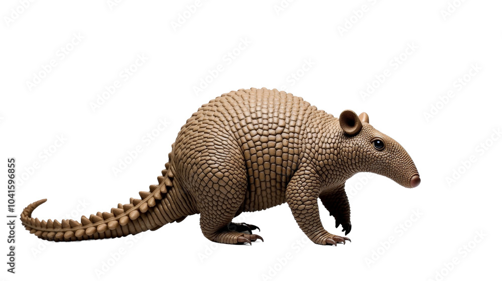 Fototapeta premium Realistic Armadillo Full Body Against White Background isolated