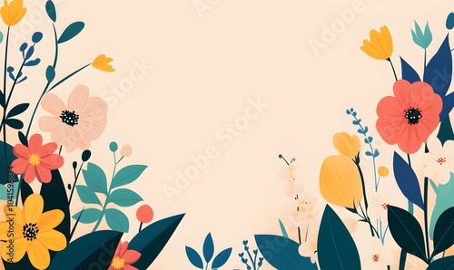 A_background_with_The_border_is_made_of_flowers.generation AI