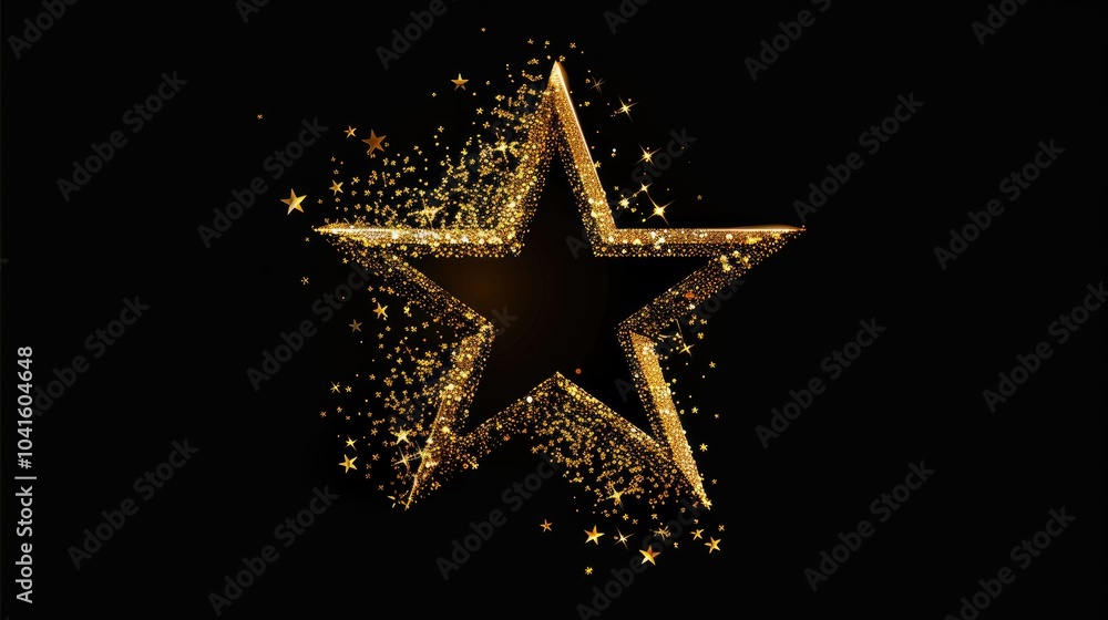 Obraz premium A golden five-pointed star 