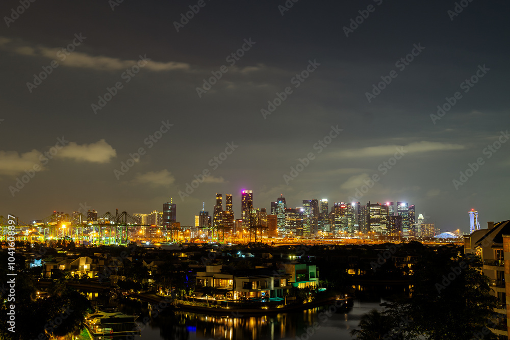 Fototapeta premium Singapore city at night