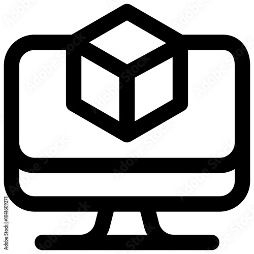 3D design. Editable stroke vector icon.