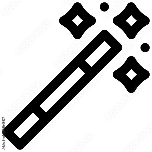 Magic wand. Editable stroke vector icon.