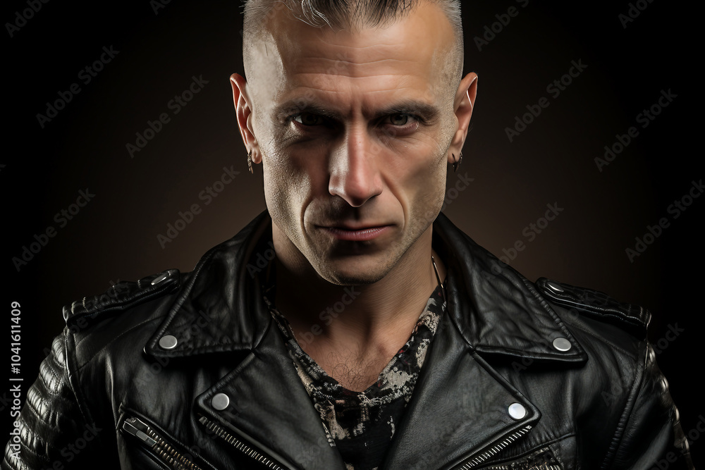 Obraz premium Brutal metal music lover rocker band member diversity age, cool punk style, Generative AI photo