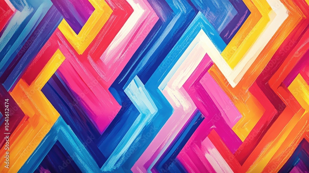 Vibrant zigzag striped pattern ideal for backgrounds and design applications Vibrant zigzag striped pattern ideal for backgrounds and design applications