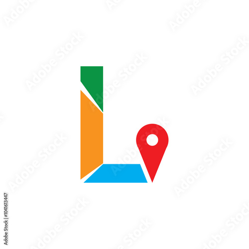 Simple and Modern illustration logo design initial L Combine with Route Maps. Logo Good for company related Transportation.