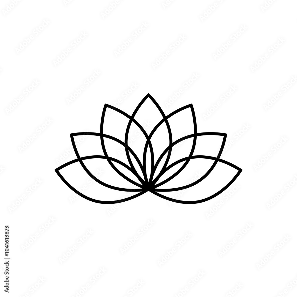 illustration of a lotus flower line illustration of a lotus flower line