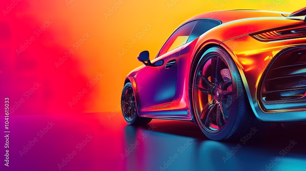 Chromatic Coupe: A Modern Sports Car in a Vibrant Glow Chromatic Coupe: A Modern Sports Car in a Vibrant Glow
