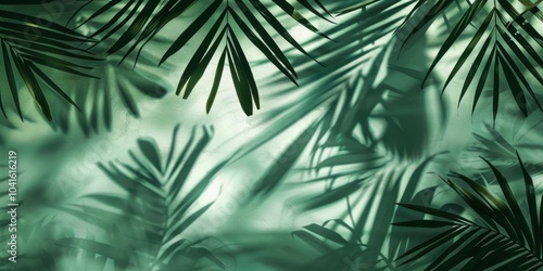 Wallpaper Mural Minimalistic botanical background with overlapping tropical leaf silhouettes Torontodigital.ca