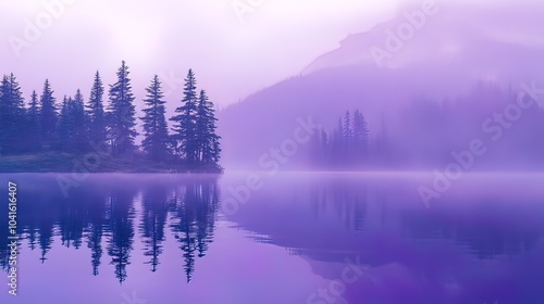 Purple Mist on a Serene Lake