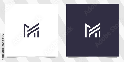 letter mf fm logo design vector