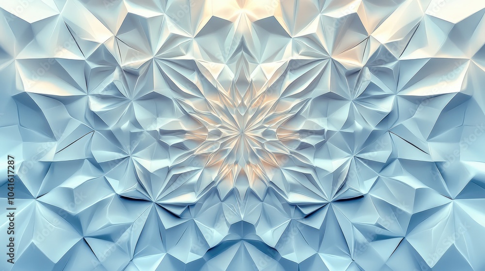 Fantasy 3D effect featuring an abstract polygonal mandala inspired design Fantasy 3D effect featuring an abstract polygonal mandala inspired design