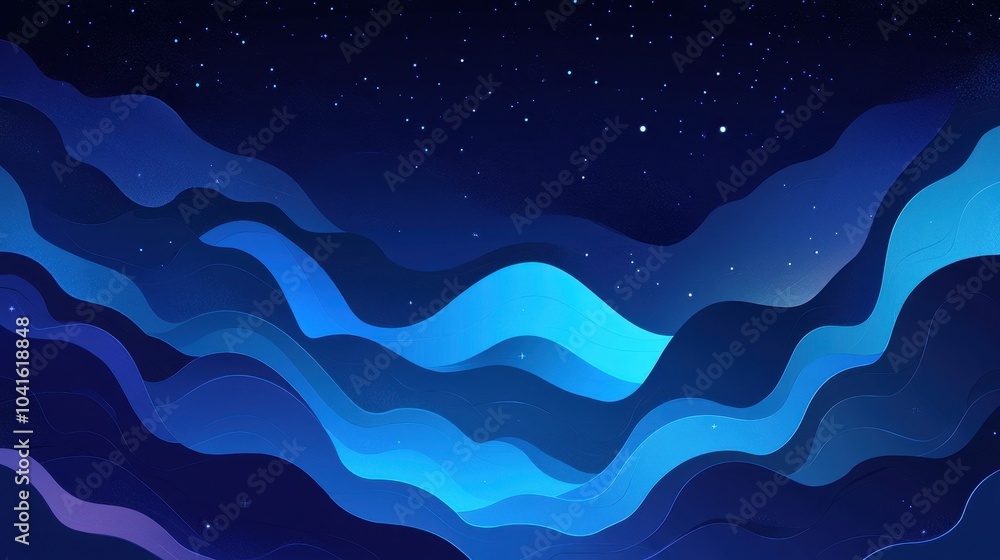 Fototapeta premium A background showcasing deep gradients of midnight blue and indigo, reminiscent of a beautiful night sky. 
