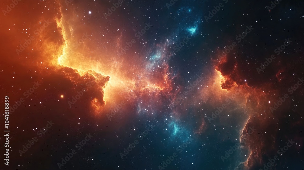 Naklejka premium Galaxy and Nebula in a 3D cartoon rendering Abstract space background