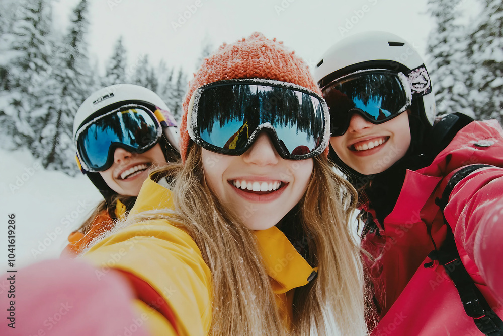 Fancy winter resort ski snowboard sports active leisure family friends leisure, Generative AI Fancy winter resort ski snowboard sports active leisure family friends leisure, Generative AI