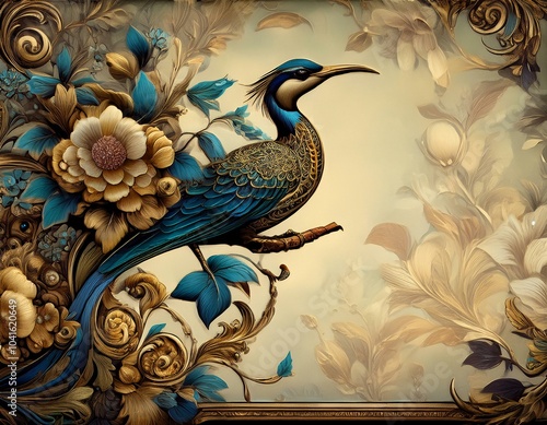 Wallpaper Mural New Vintage tree flower bird Background. Torontodigital.ca