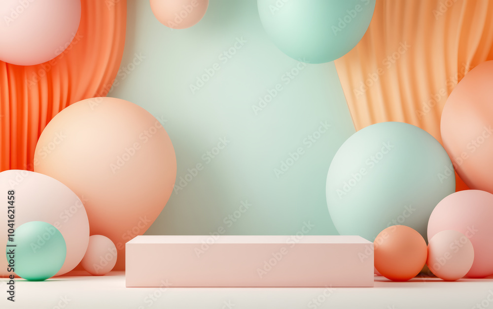 Fototapeta premium Minimalist e-commerce product display table business background 