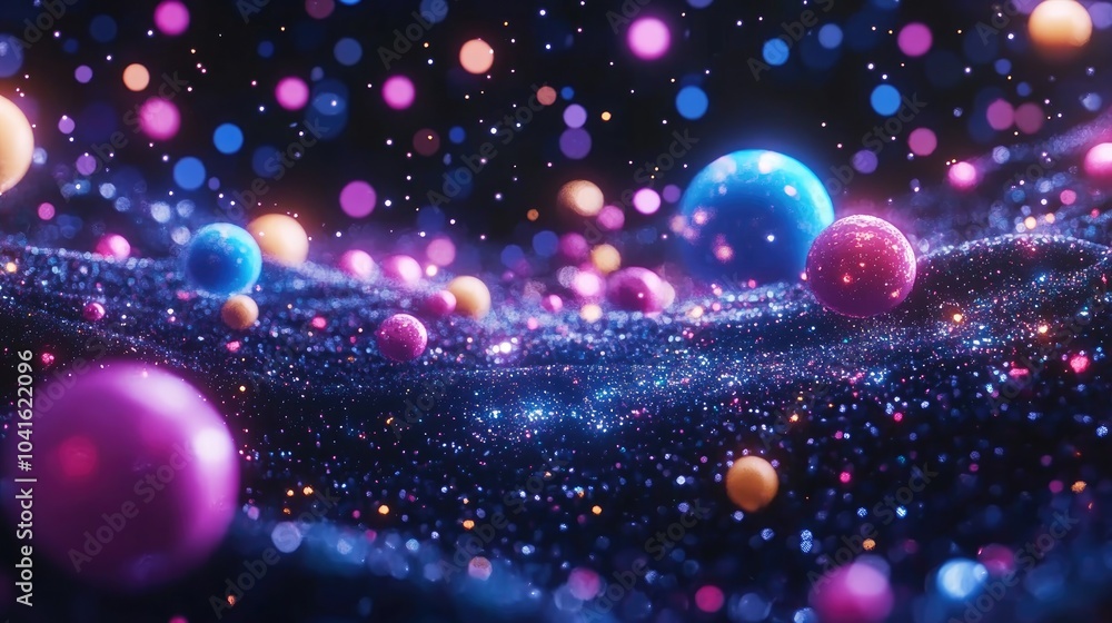 Colorful and beautiful space background depicted in a 3D cartoon rendering Starry outer space texture 3D illustration Colorful and beautiful space background depicted in a 3D cartoon rendering Starry outer space texture 3D illustration