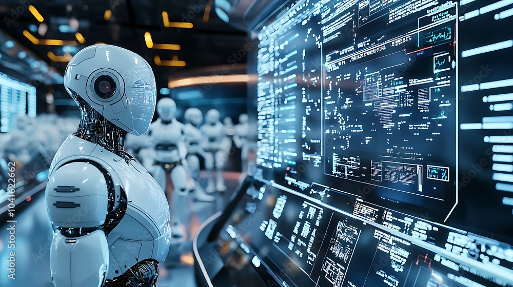 Exploring a futuristic trading floor robots and holograms redefining the future of finance and technology Exploring a futuristic trading floor robots and holograms redefining the future of finance and technology