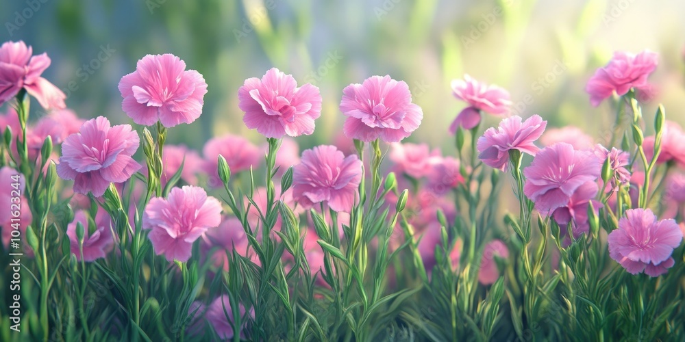 Beautiful pink Dianthus Firewitch flowers blooming in a garden during summer, Pink Dianthus flowers blooming in a summer garden Beautiful pink Dianthus Firewitch flowers blooming in a garden during summer, Pink Dianthus flowers blooming in a summer garden