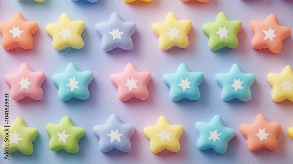 Pastel background featuring rainbow stars for children Pastel background featuring rainbow stars for children