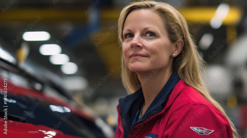 Female supervisor in a manufacturing plant, overseeing workers on the production line. Female supervisor in a manufacturing plant, overseeing workers on the production line.