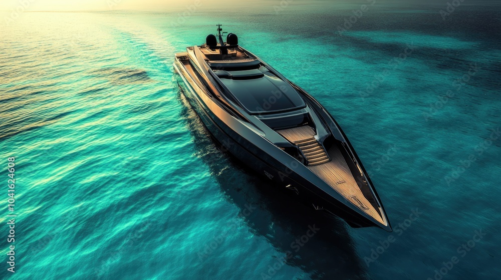 A sleek luxury yacht navigating calm turquoise waters, embodying the sense of adventure, wealth, and ultimate freedom A sleek luxury yacht navigating calm turquoise waters, embodying the sense of adventure, wealth, and ultimate freedom