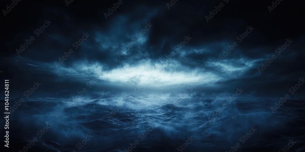 Obraz premium Scenic coastal landscape of a dark-hued sea, Coastal landscape with dark sea waters