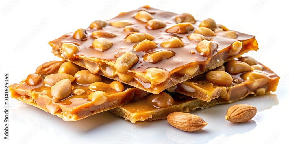 Caramel and nut confection, a delicate crunch with a sweet and salty flavor, showcasing the intricate details of the confection Caramel and nut confection, a delicate crunch with a sweet and salty flavor, showcasing the intricate details of the confection