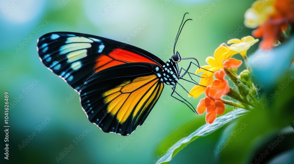 Fototapeta premium Colorful Butterfly on a Flower