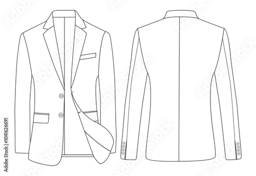 MAN BLAZER COLLECTION JACKET AND PANT SUIT CORPORATE WEAR DRESS FLAT DESIGN VECTOR ILLUSTRATION MOCKUP DESIGN