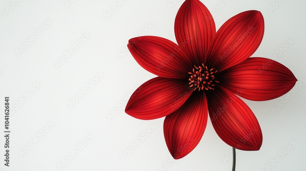 Red fantasy flower on a white backdrop Red fantasy flower on a white backdrop