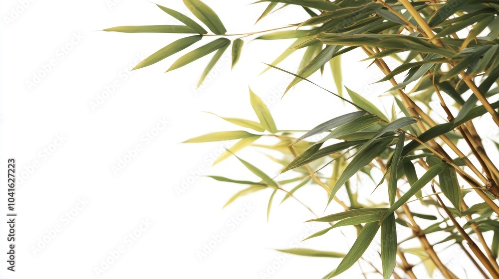 Bamboo plant isolated on a white backdrop Bamboo plant isolated on a white backdrop