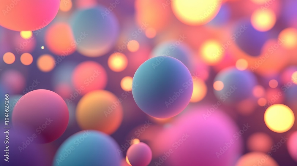 Colorful circles of light create an abstract background in a 3D cartoon rendering Colorful circles of light create an abstract background in a 3D cartoon rendering