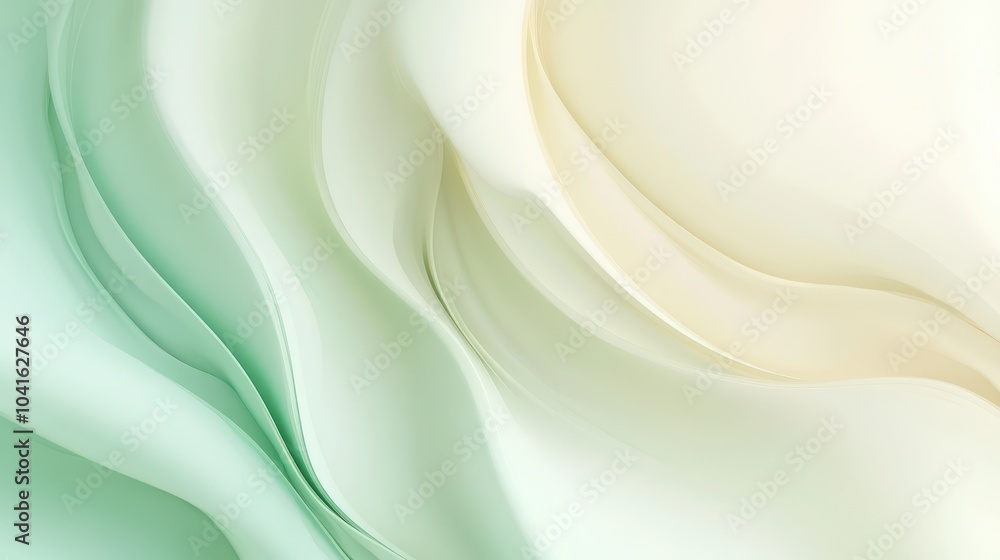 Fototapeta premium A background with delicate gradients of cream and soft green that create a fresh and airy atmosphere.