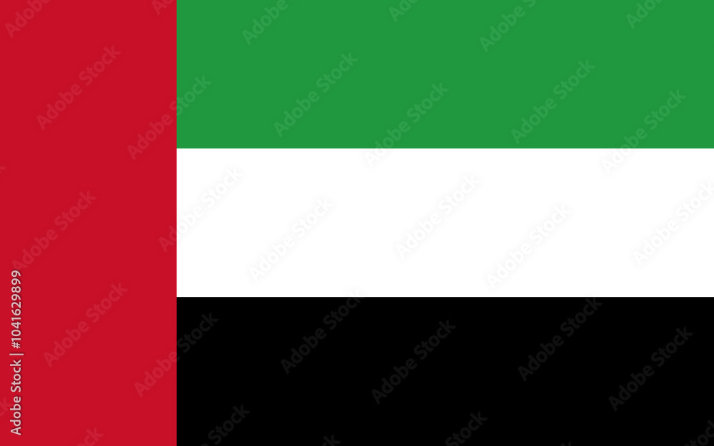 Fototapeta premium National flag of U.A.E.. Vector illustration.