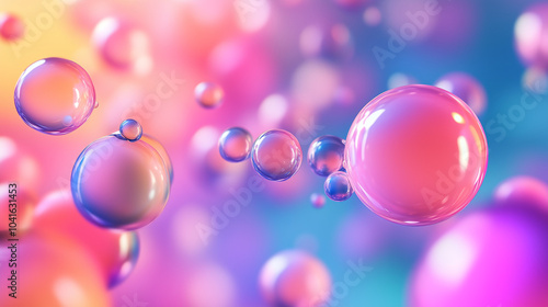pink and blue bubbles