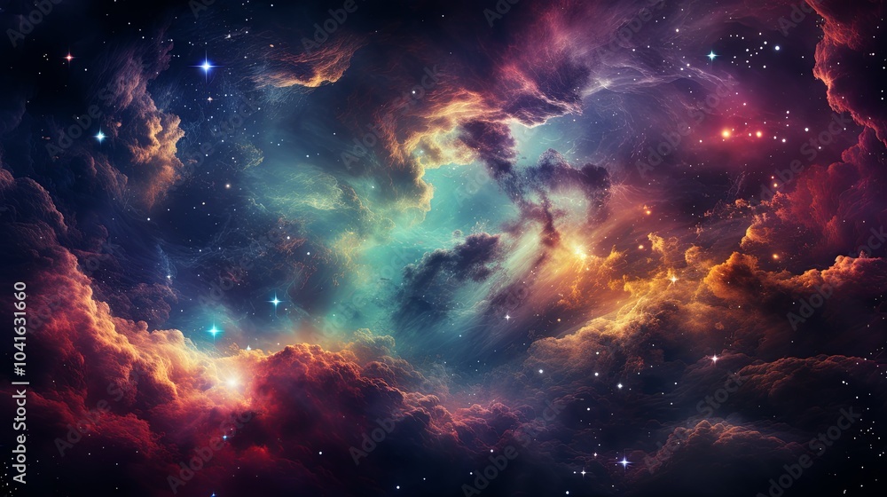 Awe-Inspiring View of a Colorful Nebula Awe-Inspiring View of a Colorful Nebula