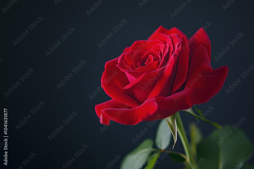 Fototapeta premium Beautiful Red Rose with Dark Background
