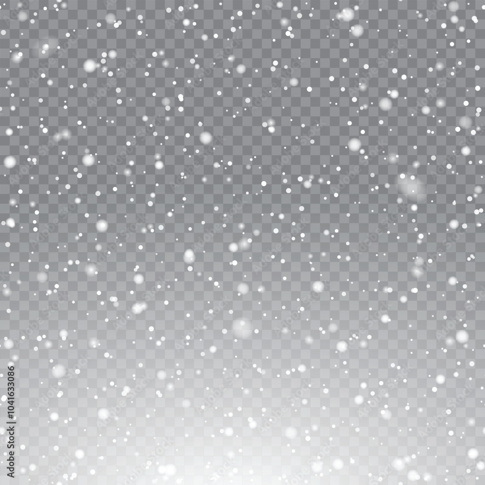 Winter Snowflakes Falling on Transparent Background for Christmas Design .Vector Winter Snowflakes Falling on Transparent Background for Christmas Design .Vector