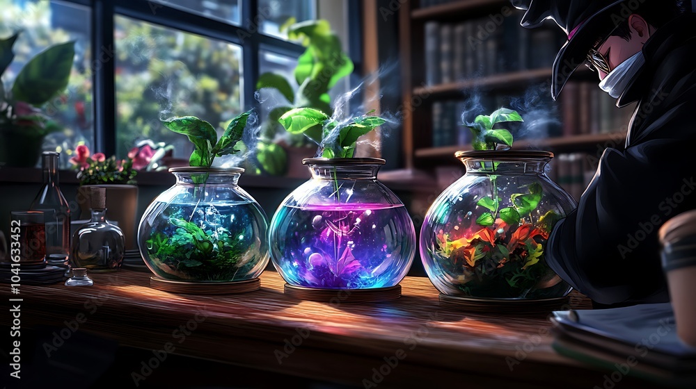 Fototapeta premium Mystical plant jars