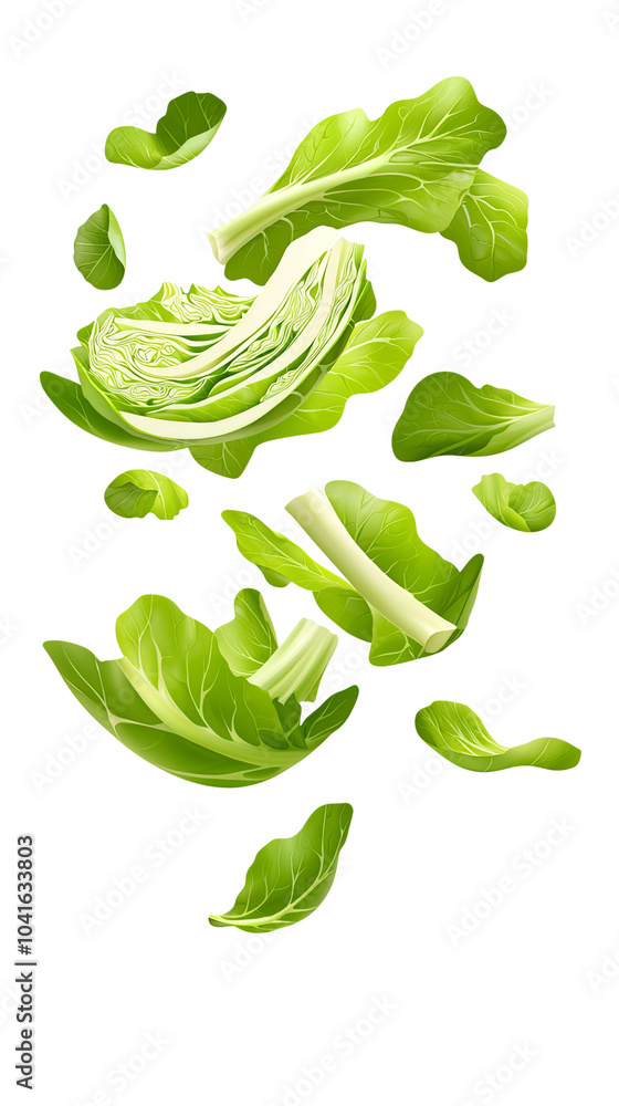 Fresh green beans isolated on white background with vegetables and spices Fresh green beans isolated on white background with vegetables and spices