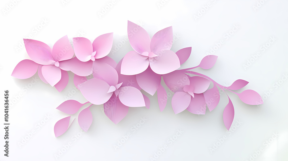 Dendrobium Orchids logo 3d vector paper cute Dendrobium Orchids logo 3d vector paper cute