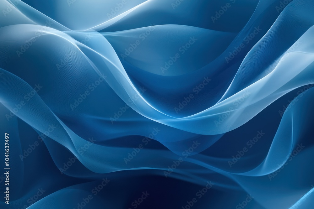Obraz premium Soft Blue Waves Flowing Through Light