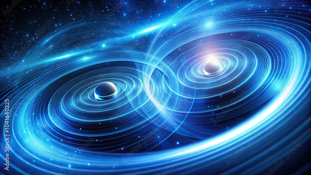 Blue glowing abstract background with gravitational waves Blue glowing abstract background with gravitational waves