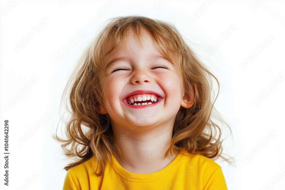 Portrait of a happy kid smiling and laughing, isolated on white background Portrait of a happy kid smiling and laughing, isolated on white background