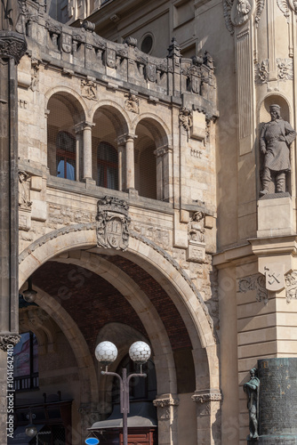 Obraz na płótnie Fragment of former royal palace, transition between Powder Tower and Municipal House, Prague, Czech Republic w salonie