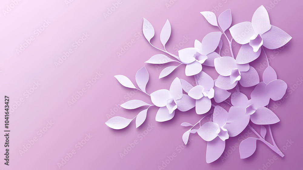 Dendrobium Orchids logo 3d vector paper cute Dendrobium Orchids logo 3d vector paper cute